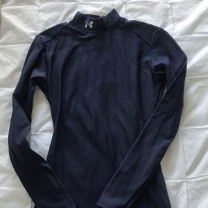 Under Armour navy compression mock turtle neck